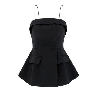 COCOSIN Elegant Peplum Black Top
